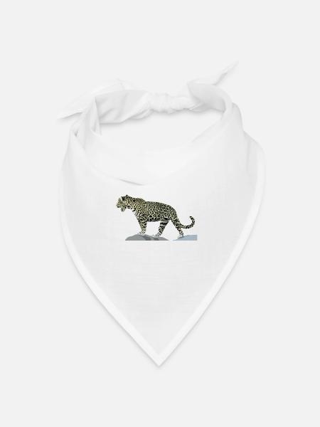 Der Jaguar Charko - Bandana Dreieckstuch - Weiß