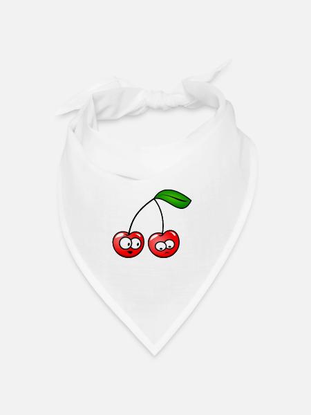 Die Kirschen - Bandana Dreieckstuch - Weiß