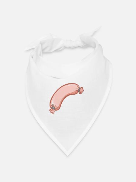Wurst,esse,würstchen - Bandana Dreieckstuch - Weiß