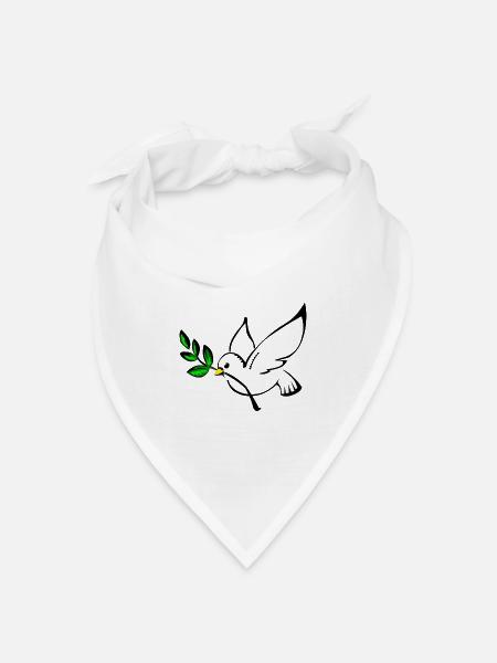 Frieden Taube - Bandana Dreieckstuch - Weiß