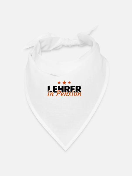 Lehrer Pension Ruhestand Rente Geschenk - Bandana Dreieckstuch - Weiß