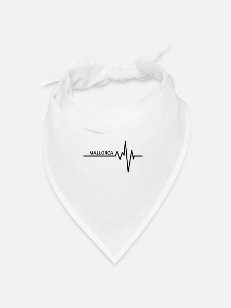 herzschlag mallorca - Bandana Dreieckstuch - Weiß