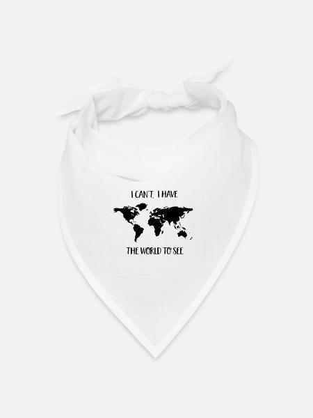 Reisen - Bandana Dreieckstuch - Weiß