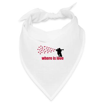 where is love - Bandana Dreieckstuch - Weiß - Vorne