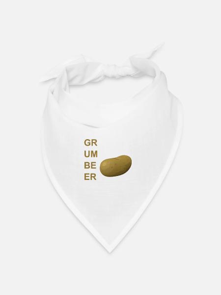 Grumbeer/Kartoffel - Bandana Dreieckstuch - Weiß