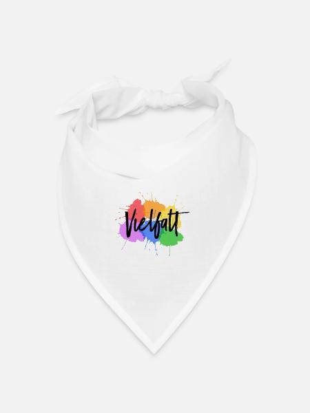 Vielfalt LGBT Gay Pride Farbkleckse - Bandana Dreieckstuch - Weiß