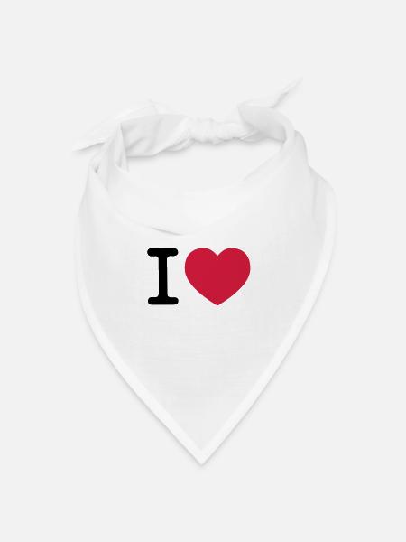 i love - Bandana Dreieckstuch - Weiß