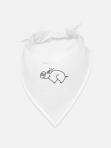 Schwein - Bandana Dreieckstuch - Weiß