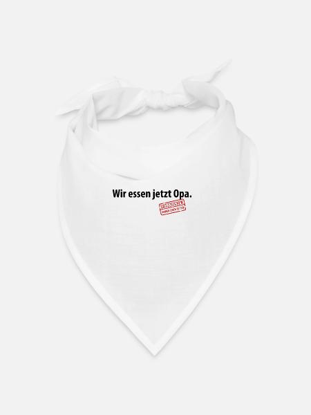 Wir essen jetzt Opa Satzzeichen Komma Leben retten - Bandana Dreieckstuch - Weiß