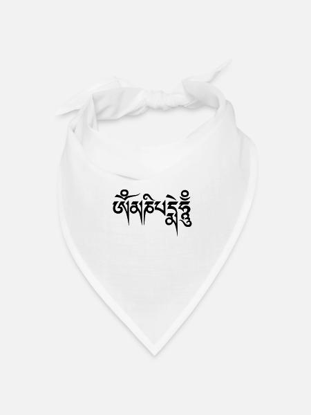 Om mani padme hum - Bandana Dreieckstuch - Weiß