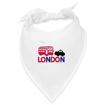 LONDON CAP BLACK & RED BUS - Bandana Dreieckstuch - Weiß - Vorne