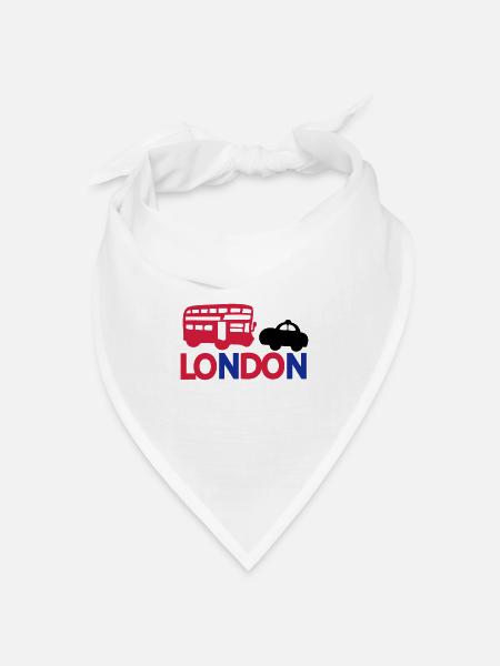 LONDON CAP BLACK & RED BUS - Bandana Dreieckstuch - Weiß
