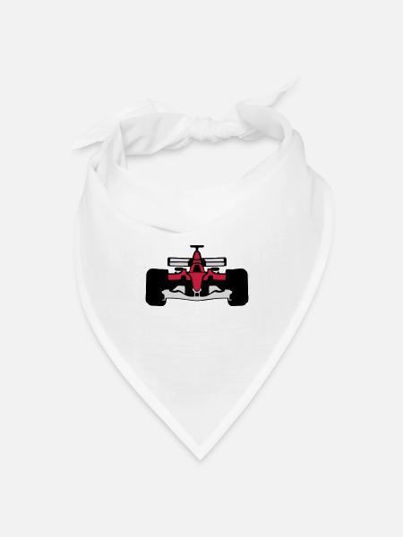 Formel-1-Rennwagen in 1072 - Bandana Dreieckstuch - Weiß