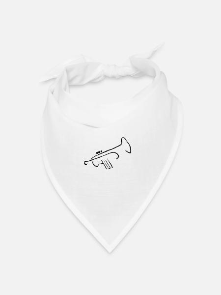 Trompete - Bandana Dreieckstuch - Weiß