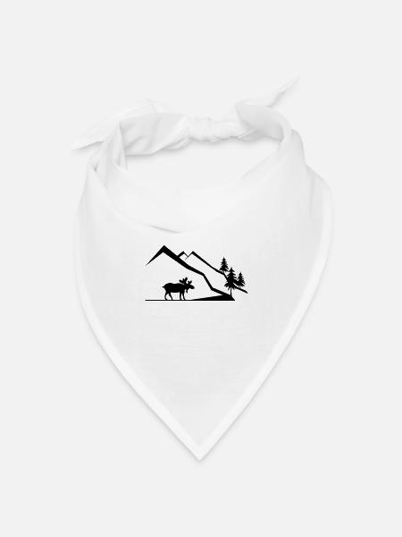 Berge - Bandana Dreieckstuch - Weiß