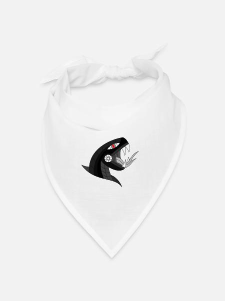 Dunkle Schlange - Bandana Dreieckstuch - Weiß