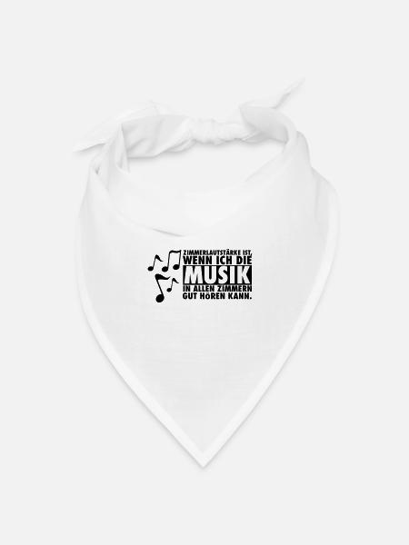 Zimmerlautstärke ist, Musik in allen Zimmern - Bandana Dreieckstuch - Weiß