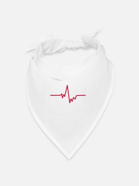 Herzschlag Liebesgeräusch love - Bandana Dreieckstuch - Weiß