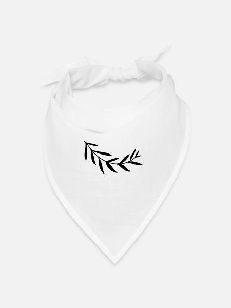 Ast Zweig Blatt Blätter Pflanze Natur Strauch Äste - Bandana Dreieckstuch - Weiß