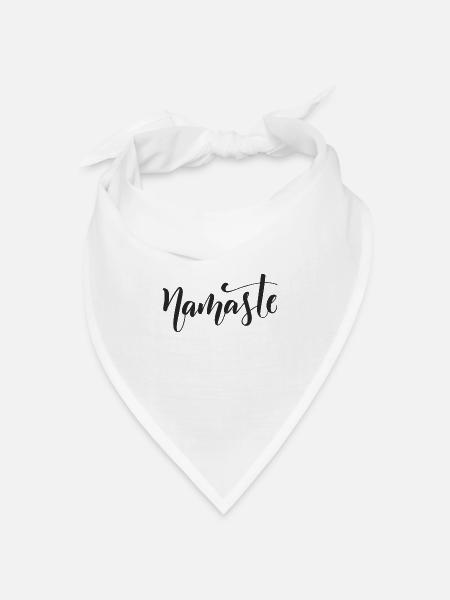 Namaste Schrift - Bandana Dreieckstuch - Weiß