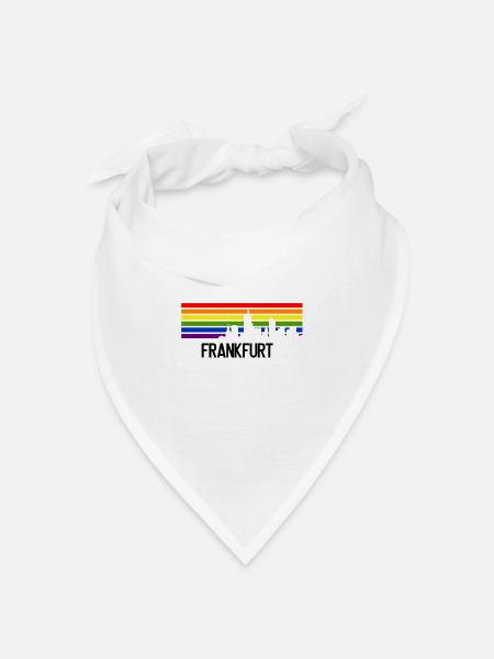 LGBT Frankfurt Gay Pride Queer CSD Stadt - Bandana Dreieckstuch - Weiß