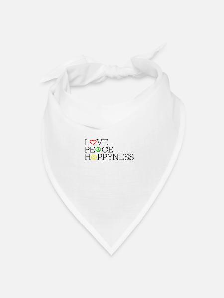 love peace happyness schwarz rot gruen gelb - Bandana Dreieckstuch - Weiß