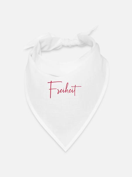 Freiheit - Bandana Dreieckstuch - Weiß
