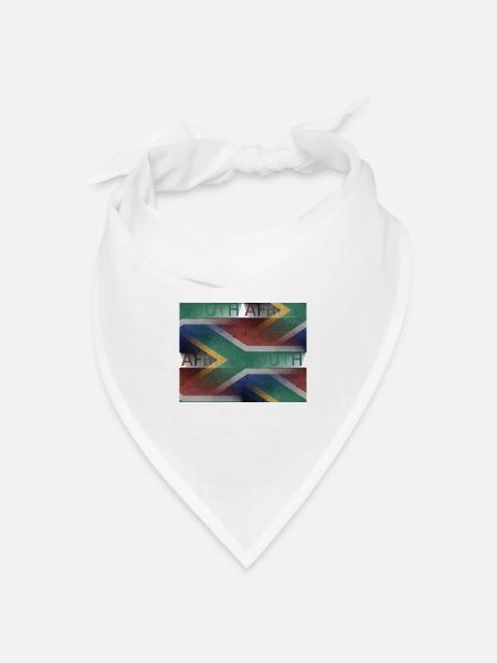 Südafrika - Kunstdesign - Bandana Dreieckstuch - Weiß