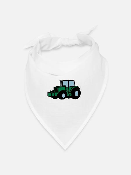 Traktor - Bandana Dreieckstuch - Weiß