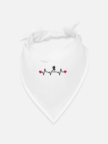 Läufer & Herz, laufen - Bandana Dreieckstuch - Weiß