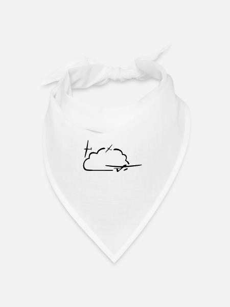 wolke mit segelflugzeugen - Bandana Dreieckstuch - Weiß