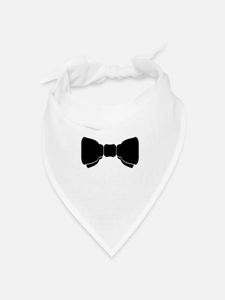 Fliege / bow tie (C, 1c) - Bandana Dreieckstuch - Weiß
