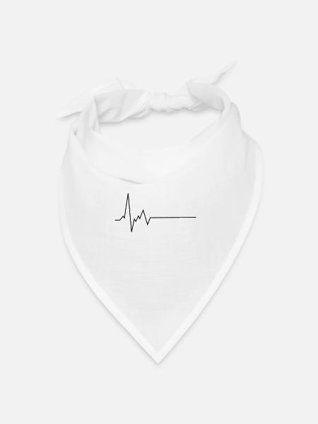 herzschlag - Bandana Dreieckstuch - Weiß