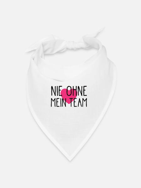 nie ohne mein team herz - Bandana Dreieckstuch - Weiß
