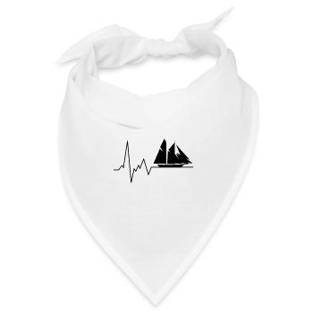 herzschlag segeln - Bandana Dreieckstuch - Weiß - Vorne