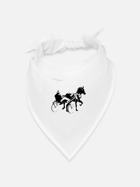 trabrennen pferderennen rennen - Bandana Dreieckstuch - Weiß