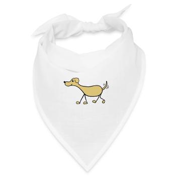 Lustiger Hund - Bandana Dreieckstuch - Weiß - Vorne