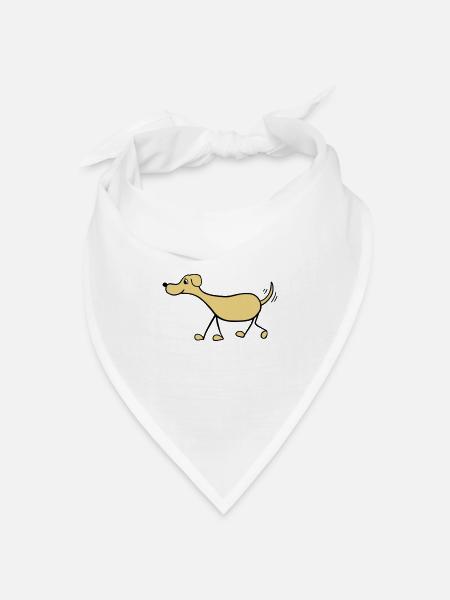 Lustiger Hund - Bandana Dreieckstuch - Weiß