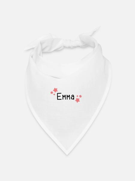 Name - Emma - Bandana Dreieckstuch - Weiß