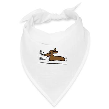 Dackel als Rebell - Bandana Dreieckstuch - Weiß - Vorne