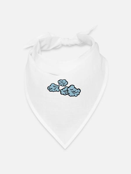 Wolken - Bandana Dreieckstuch - Weiß