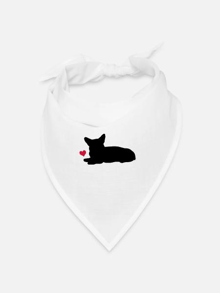 Corgi - Bandana Dreieckstuch - Weiß