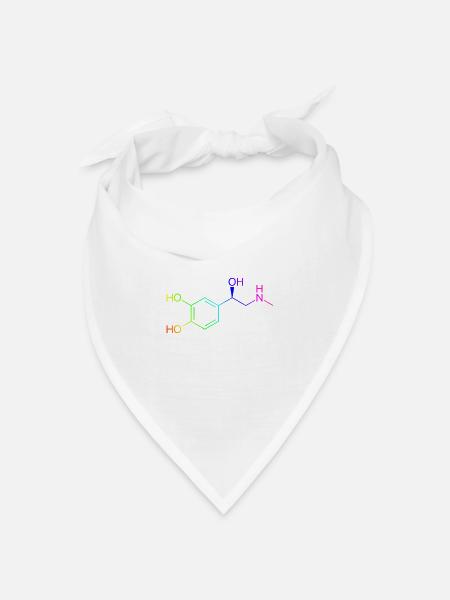 Adrenalin Molekül - Regenbogenfarben - Bandana Dreieckstuch - Weiß