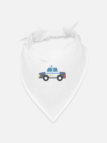 Polizei Auto - Bandana Dreieckstuch - Weiß