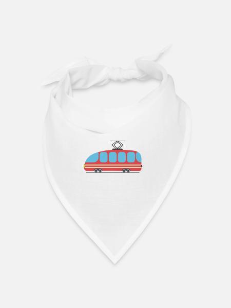 tram bahn - Bandana Dreieckstuch - Weiß