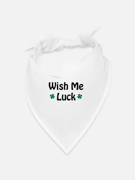 Wish me Luck - Bandana Dreieckstuch - Weiß