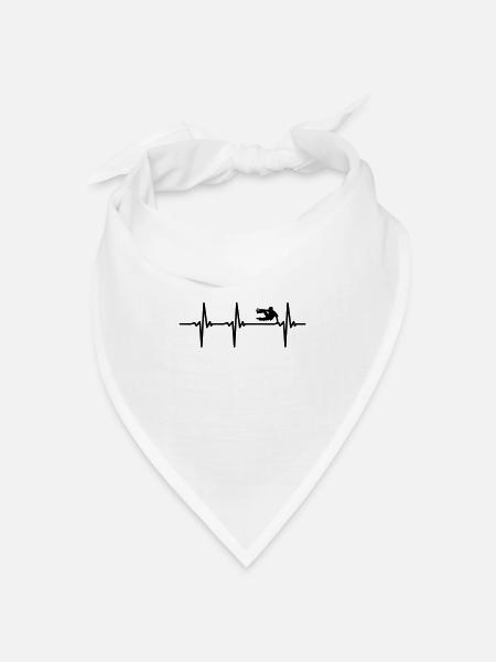 Herzschlag Parkour EKG - Bandana Dreieckstuch - Weiß