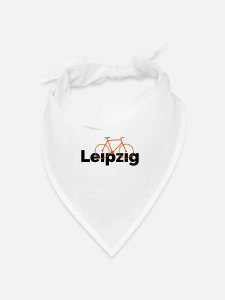 Fahrrad fahren in Leipzig - Bandana Dreieckstuch - Weiß