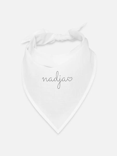 Nadja Name Vorname - Bandana Dreieckstuch - Weiß