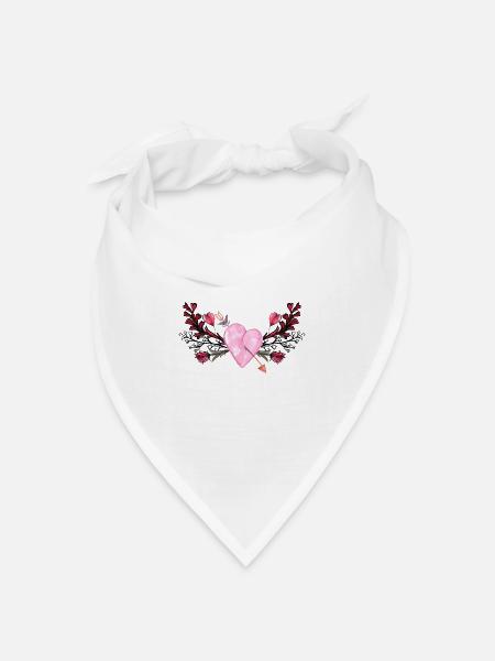 liebe - Bandana Dreieckstuch - Weiß